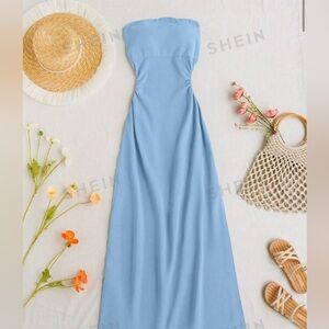 Backless Blue Dress